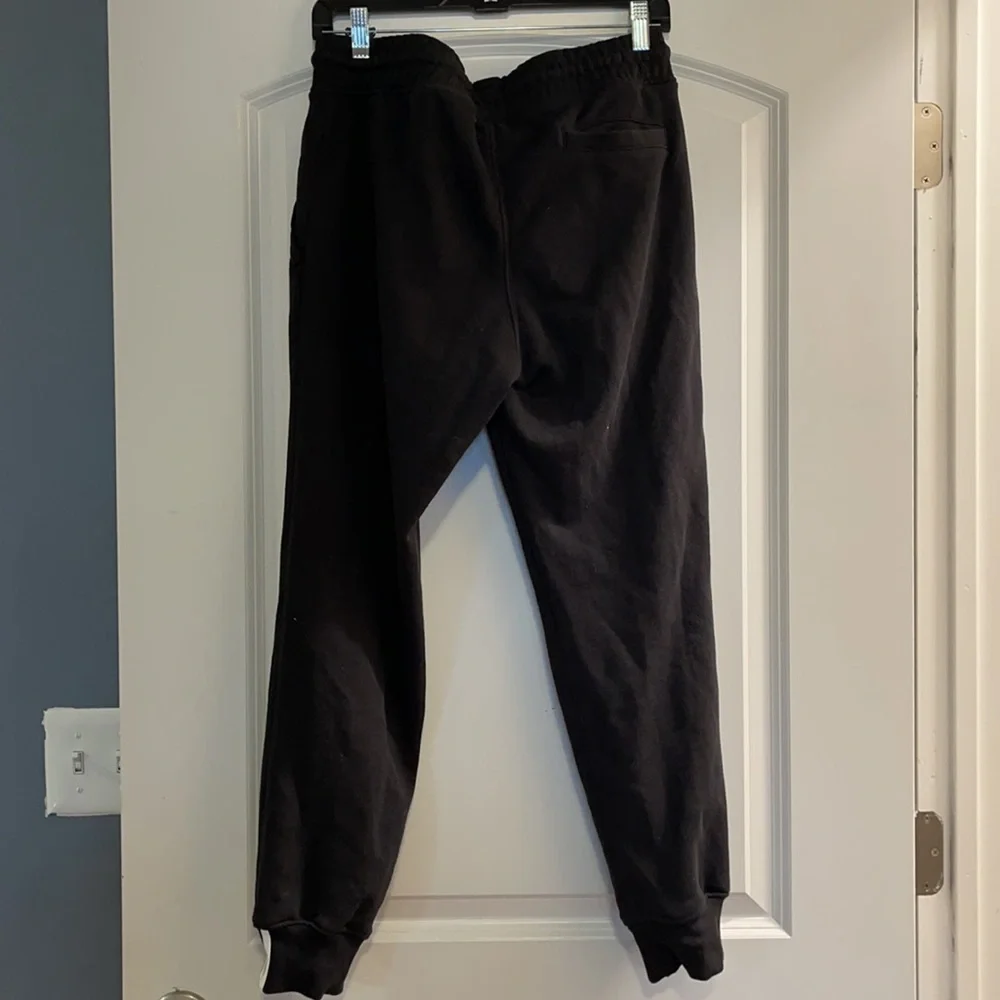 Adidas black white logo down leg joggers medium - Picture 3 of 4